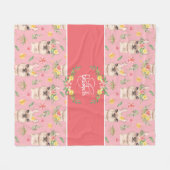 Cute Pink Llama Pattern for Little Girls Fleece Deken (Voorkant (Horizontaal))