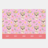 Cute Pink Llama Pattern for Little Girls Inpakpapier Vel (Voorkant 3)