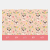 Cute Pink Llama Pattern for Little Girls Inpakpapier Vel (Voorkant 2)