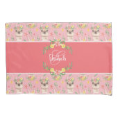 Cute Pink Llama Pattern for Little Girls Kussensloop (Voorkant)