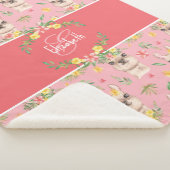 Cute Pink Llama Pattern for Little Girls Sherpa Deken (3/4)