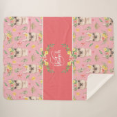 Cute Pink Llama Pattern for Little Girls Sherpa Deken (Voorkant (horizontaal))