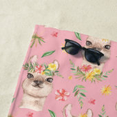 Cute Pink Llama Pattern for Little Girls Strandlaken (In situ)