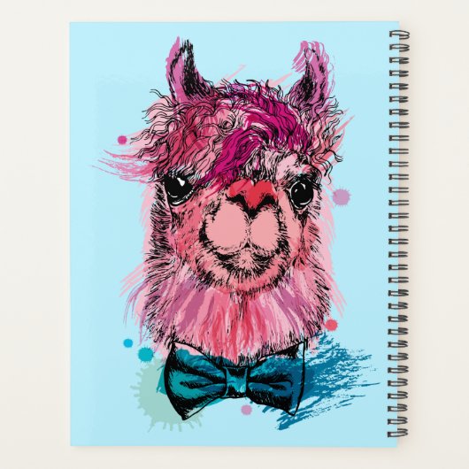 Cute Pink Llama Planner (Achterkant)