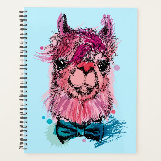 Cute Pink Llama Planner (Voorkant)