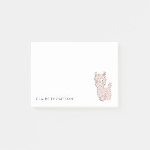 Cute Pink Llama Post-it® Notes