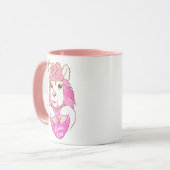 Cute Pink Llama Sketch Llama Love Mok (Voorkant links)