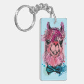 Cute Pink Llama Sleutelhanger (Voorkant Links)