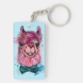 Cute Pink Llama Sleutelhanger (achterkant)