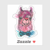 Cute Pink Llama Sticker (Vel)