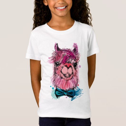 Cute Pink Llama T-shirt (Voorkant)