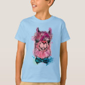 Cute Pink Llama T-shirt (Voorkant)