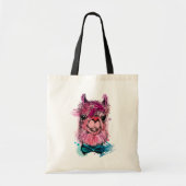 Cute Pink Llama Tote Bag (Voorkant)