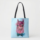 Cute Pink Llama Tote Bag (Voorkant)