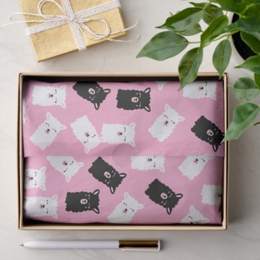 Cute Pink Llama Weefpapier Tissuepapier (Geschenk)