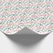 Cute Pink Llama's and Green Cactus Cadeaupapier (Hoek)