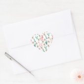 Cute Pink Llama's and Green Cactus Hart Sticker (Envelop)