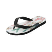 Cute Pink Llama's and Green Cactus Kinder Teenslippers (Schuin)