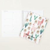 Cute Pink Llama's and Green Cactus Planner (Display)