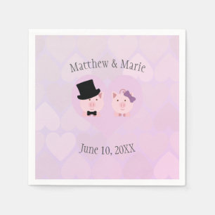 Cute Pink Love Heart achtergrond Servet