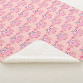 Cute Pink Love You Owl Sherpa Blanket Sherpa Deken (3/4)
