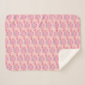 Cute Pink Love You Owl Sherpa Blanket Sherpa Deken (Voorkant (horizontaal))