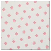 Cute Pink Lucky Clover White Stippen Pattern Fabri Stof (Swatch)