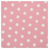 Cute Pink Lucky Clover White Stippen Pattern Stof (Swatch)