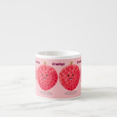 Cute pink lychee cartoon illustration espresso kop (Voorkant)