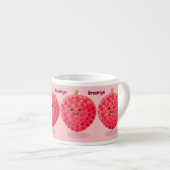 Cute pink lychee cartoon illustration espresso kop (Voorkant rechts)