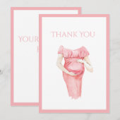 Cute Pink mammie-to-be Baby shower Bedankkaart (Voorkant / Achterkant)