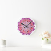 Cute Pink Mandala    Ronde Klok (Huis)