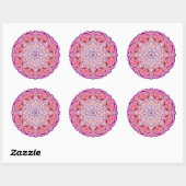 Cute Pink Mandala Ronde Sticker (Vel)