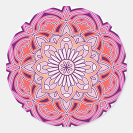 Cute Pink Mandala Ronde Sticker