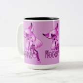 Cute Pink Meow Tiger Cat Coffee Mok (Voorkant links)