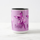 Cute Pink Meow Tiger Cat Coffee Mok (Center)