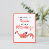 Cute Pink Mermaid Flamingo Inspirerend Quote Briefkaart (Staand voorkant)