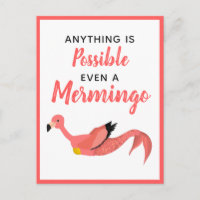 Cute Pink Mermaid Flamingo Inspirerend Quote