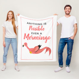 Cute Pink Mermaid Flamingo Inspirerend Quote Fleece Deken