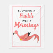 Cute Pink Mermaid Flamingo Inspirerend Quote Fleece Deken (Voorkant)