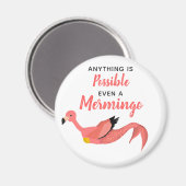 Cute Pink Mermaid Flamingo Inspirerend Quote Magneet (Voorkant / Achterkant)
