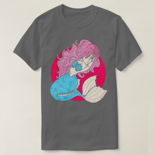 Cute Pink Mermaid T-shirt (Design voorkant)