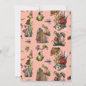 Cute Pink Merry Mushrooom kerstfeestdag Kaart (Achterkant)