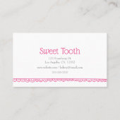 Cute Pink Minimalist Cake Bakery geïllustreerd Visitekaartje (Achterkant)