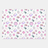 Cute Pink Mint Back to School Flowers Backpacks Inpakpapier Vel (Voorkant 3)