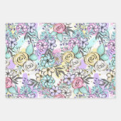 Cute Pink Mint Back to School Flowers Backpacks Inpakpapier Vel (Voorkant 2)