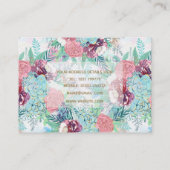 Cute Pink Mint Peony & Succulent Floral Hand Paint Visitekaartje (Achterkant)