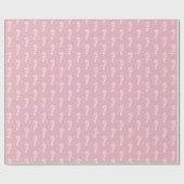 Cute Pink Modern Christmas Candy Cane Pattern Cadeaupapier (Vlak)