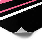 Cute Pink Monkey Girl Flower Pet Stripes Poster (Hoek)