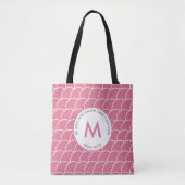 Cute Pink Monogram moet nog steeds zijn en visscha Tote Bag (Voorkant)
